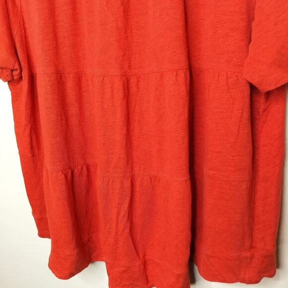 Chico's 100% Linen Knit Top Tee Tiered Short Sleeve - Picture 9 of 10